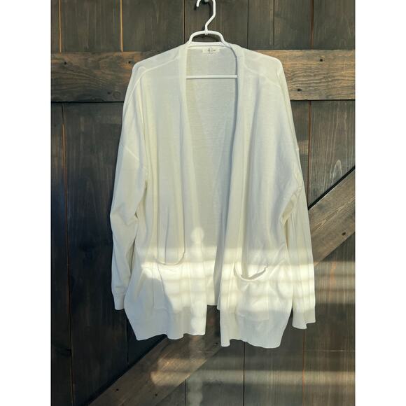 Maurices Cardigan Sweater Womens PLus Size 3XL White Open Pockets Casual - Picture 1 of 6